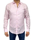 Chemise rose uni en lin / coton de coupe regular